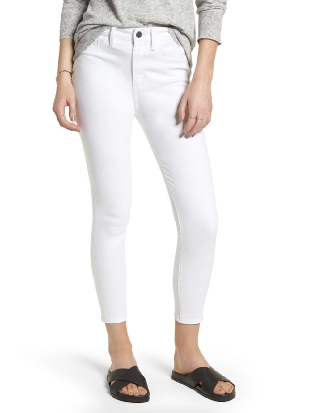 Treasure & Bond Charity High Rise Cropped Jeans – White, Women's 30